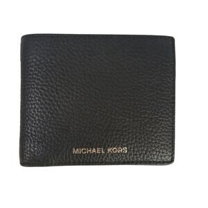 Michael Kors Men's Bi-Fold Pebbled Leather Wallet In Black NWOT